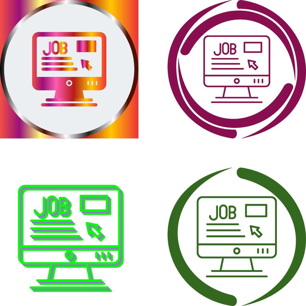 Online Job Icon Design vector