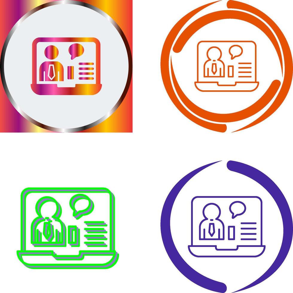 Online Job Interview Icon Design vector