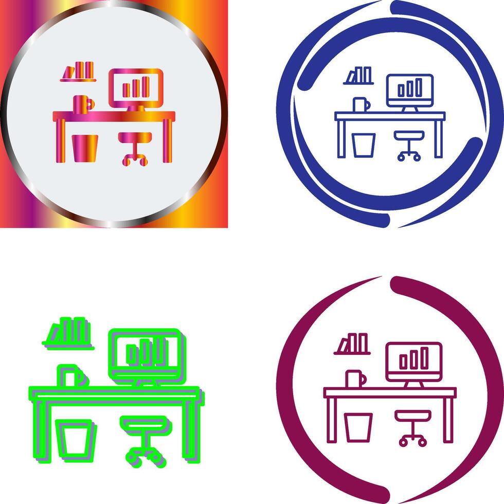 Office Desk Icon Design vector