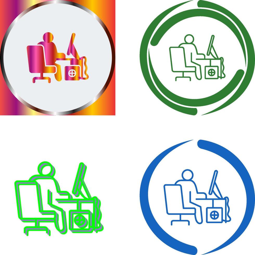 Computer Worker Icon Design vector