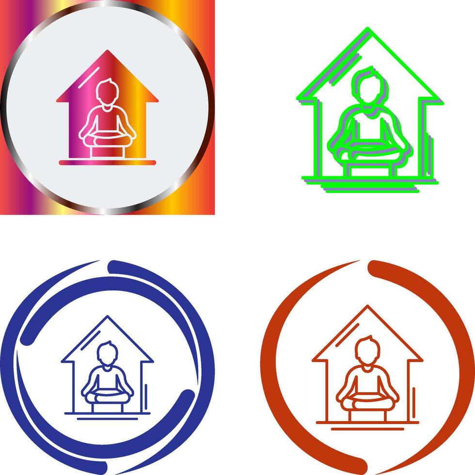 Yoga At home Icon Design vector