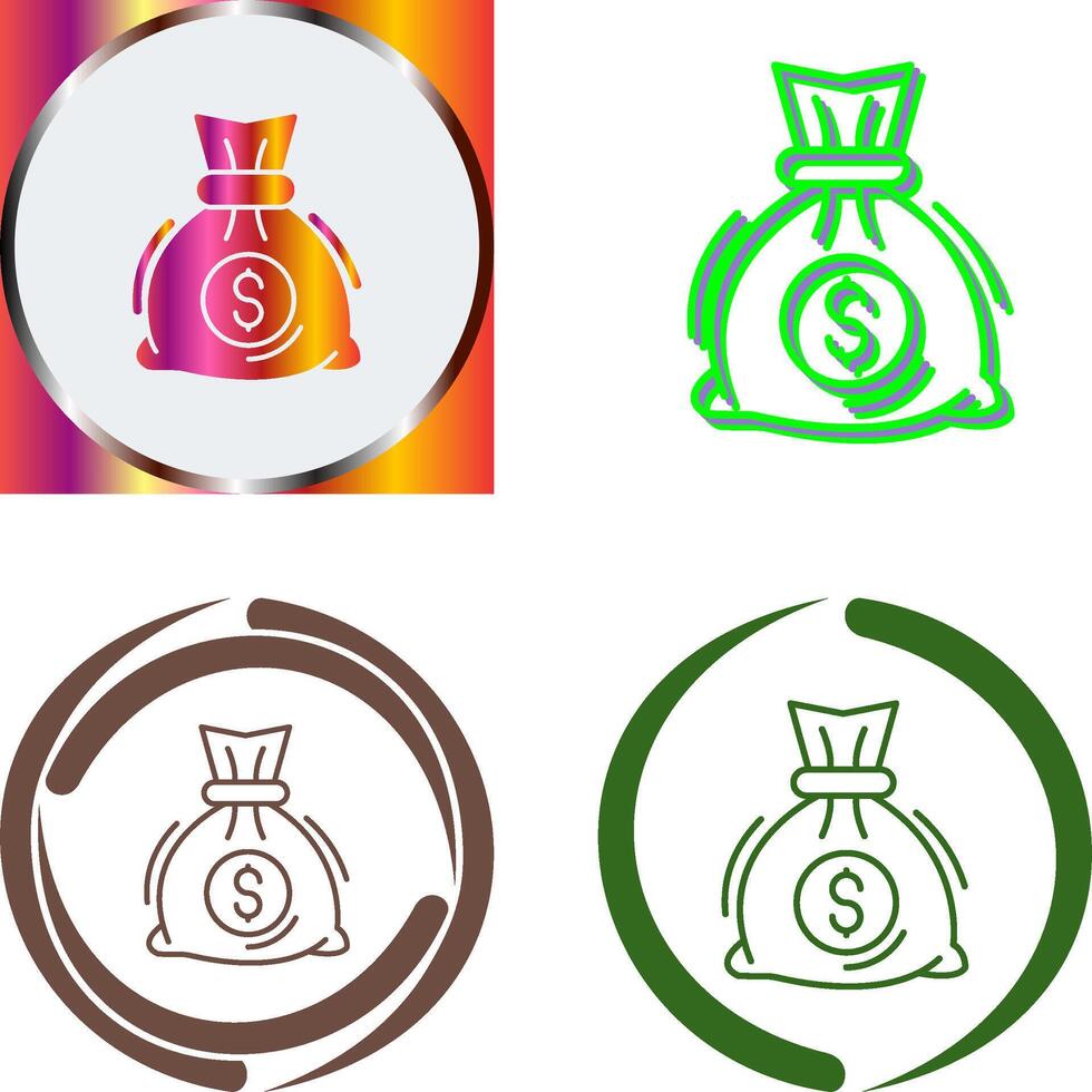 Money Bag Icon Design vector