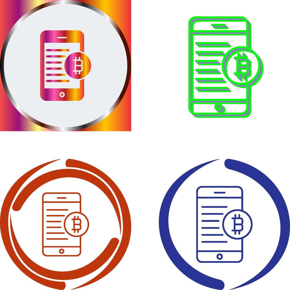 Bitcoin Mobile Icon Design vector