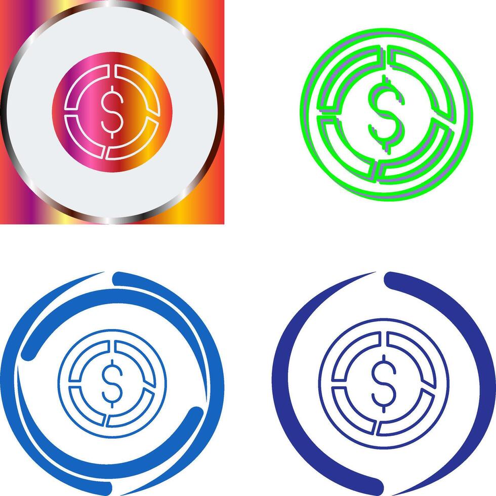 Pie Chart Icon Design vector