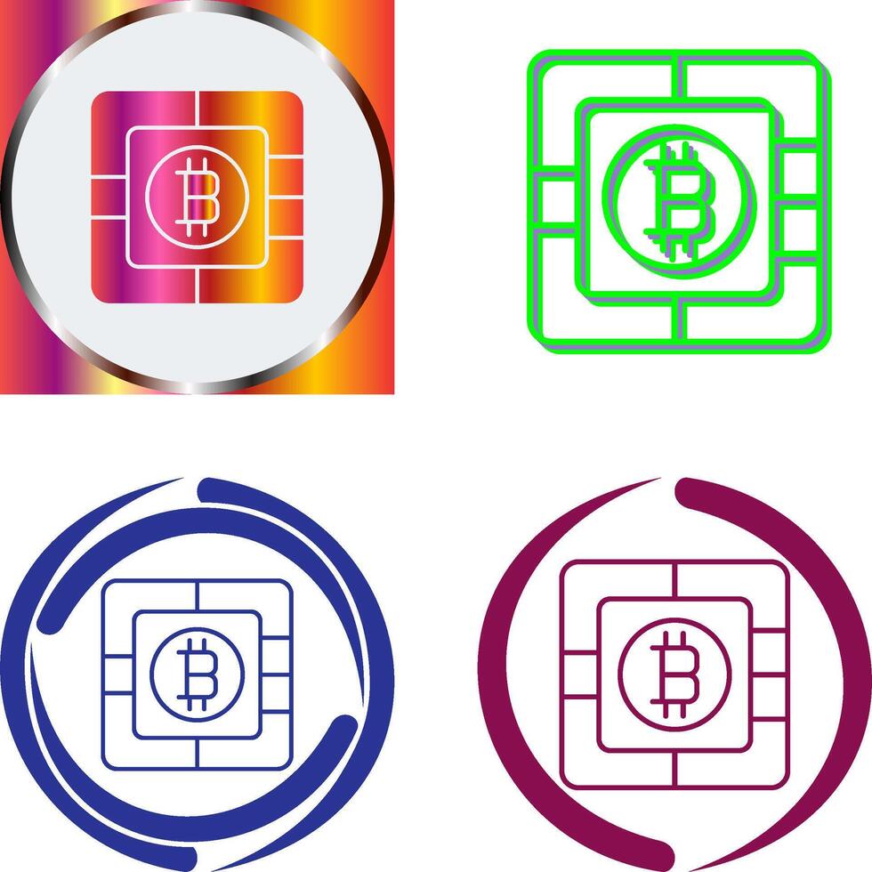 Bitcoin Chip Icon Design vector