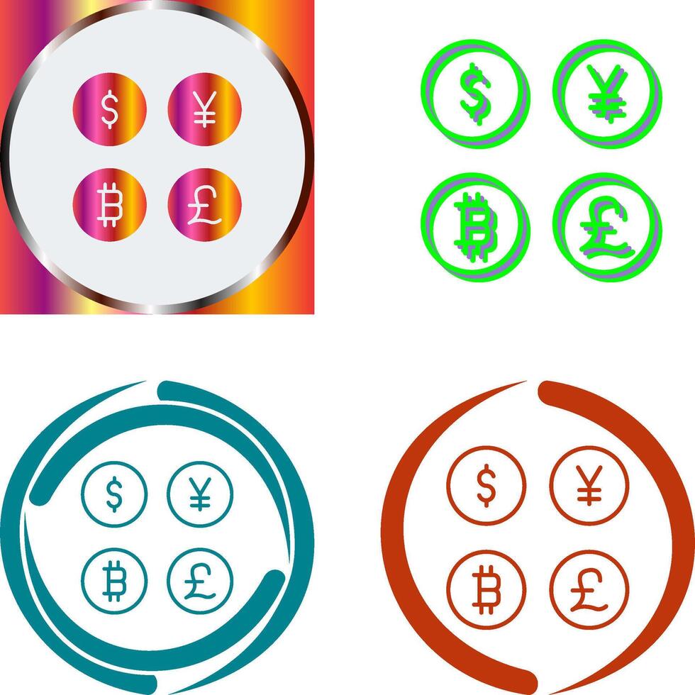 Currency Symbols Icon Design vector