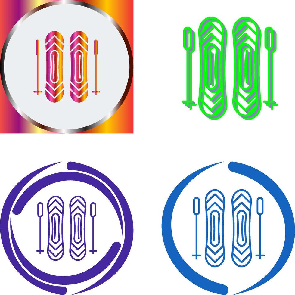 Ski Sticks Icon Design vector