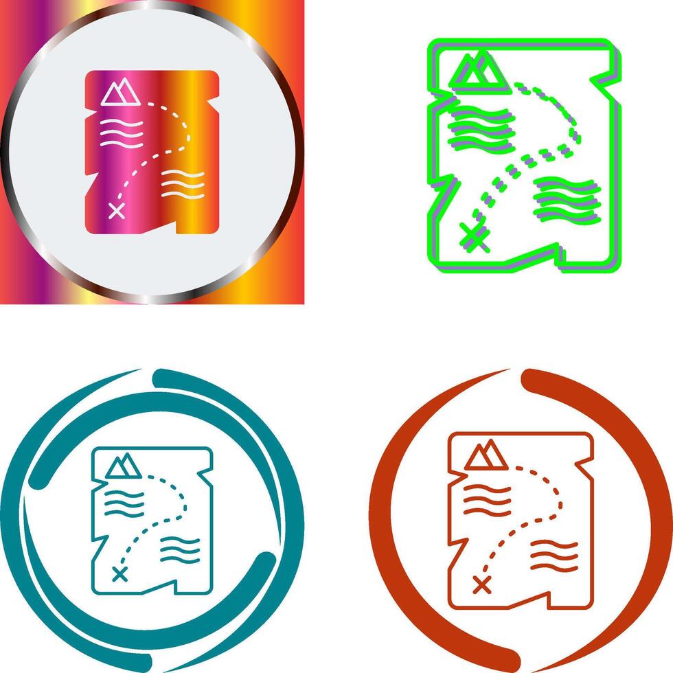 Treasure Map Icon Design vector