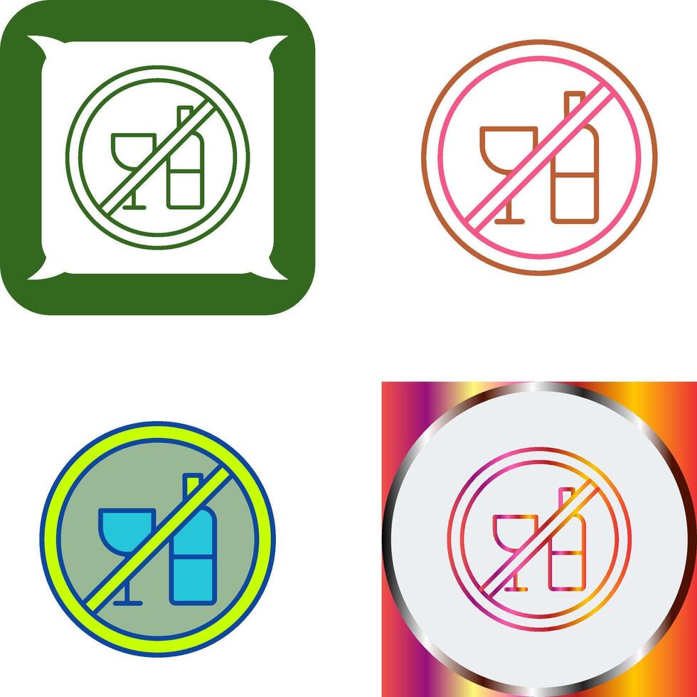 No Drinking Icon Design vector
