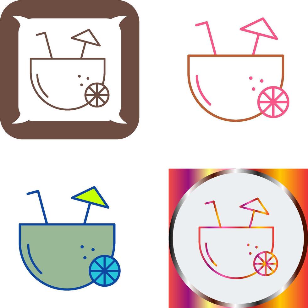 Coconut Drink Icon Design vector