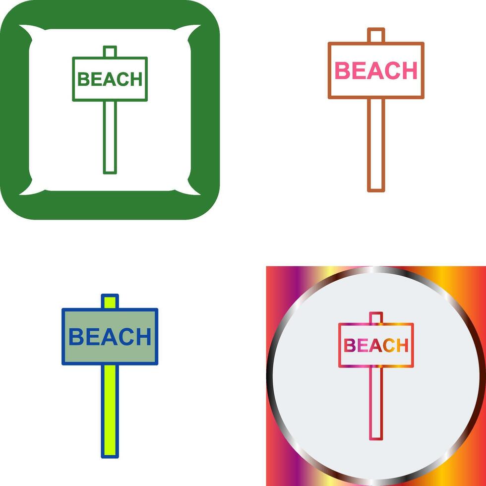 Beach Sign Icon Design vector