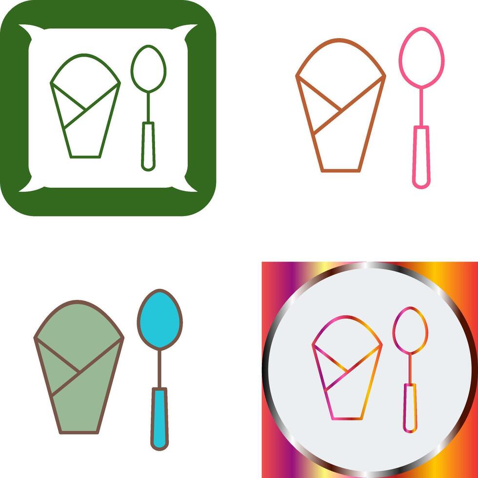 Spoon and Napkin Icon Design vector