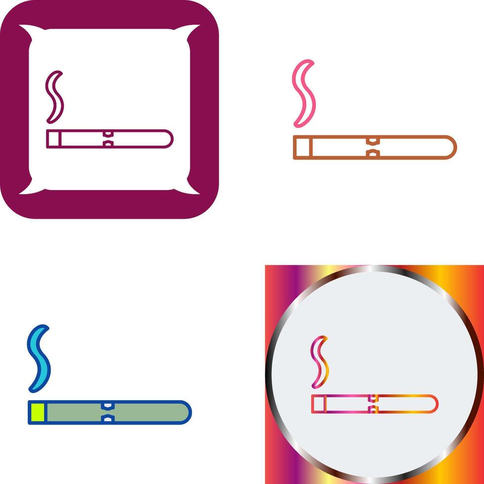 Unique Lit Cigar Icon Design vector