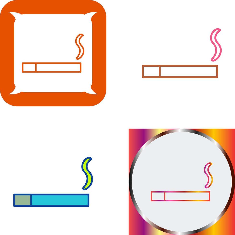 Unique Lit Cigarette Icon Design vector