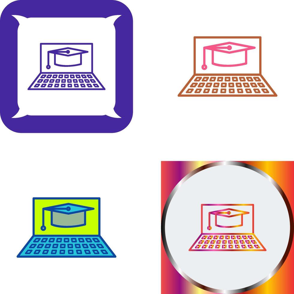 Unique Online Graduation Icon Design vector