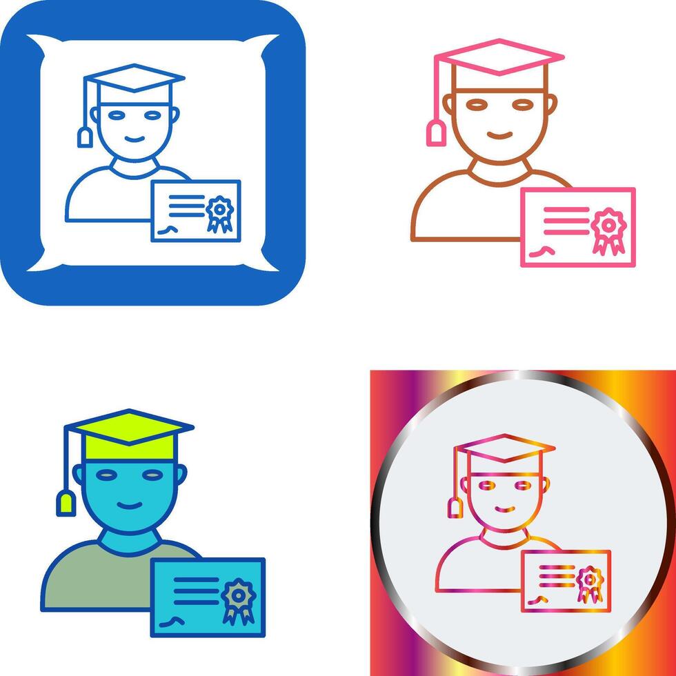 Unique Receiving Diploma Icon Design vector