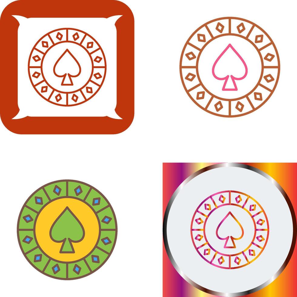 Spade Chip Icon Design vector