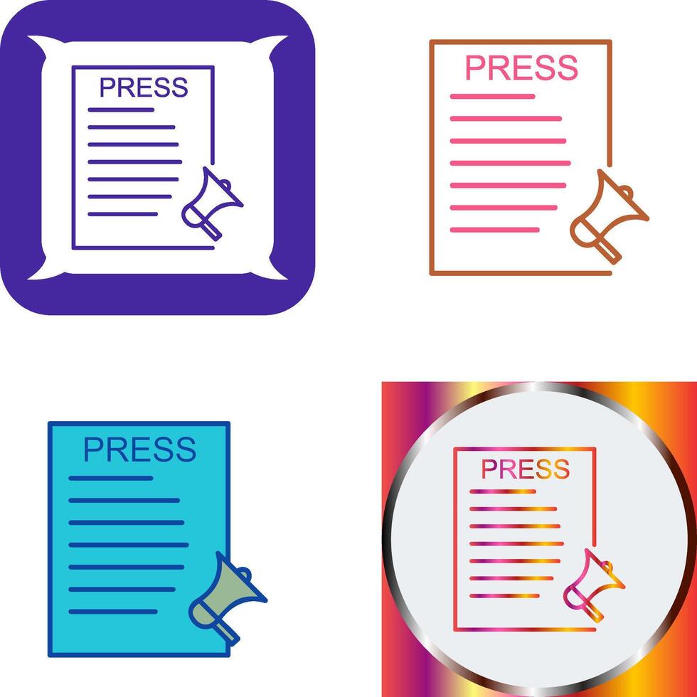 Unique Press Releases Icon Design vector