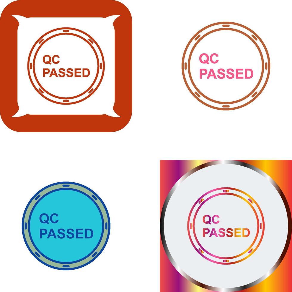 Unique QC Passed Icon Design vector