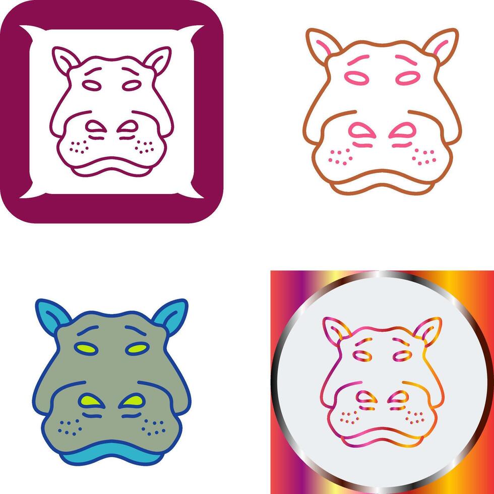 Hippo Icon Design vector