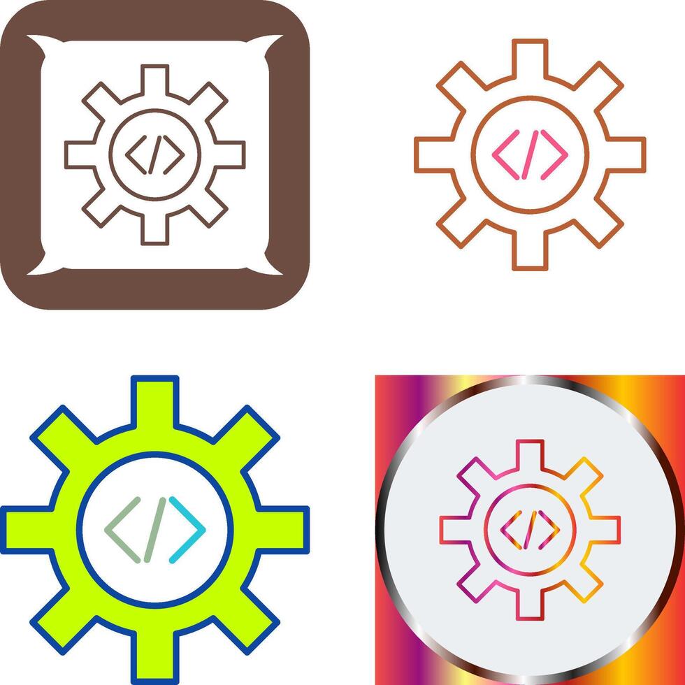 Unique Code Optimization Icon Design vector