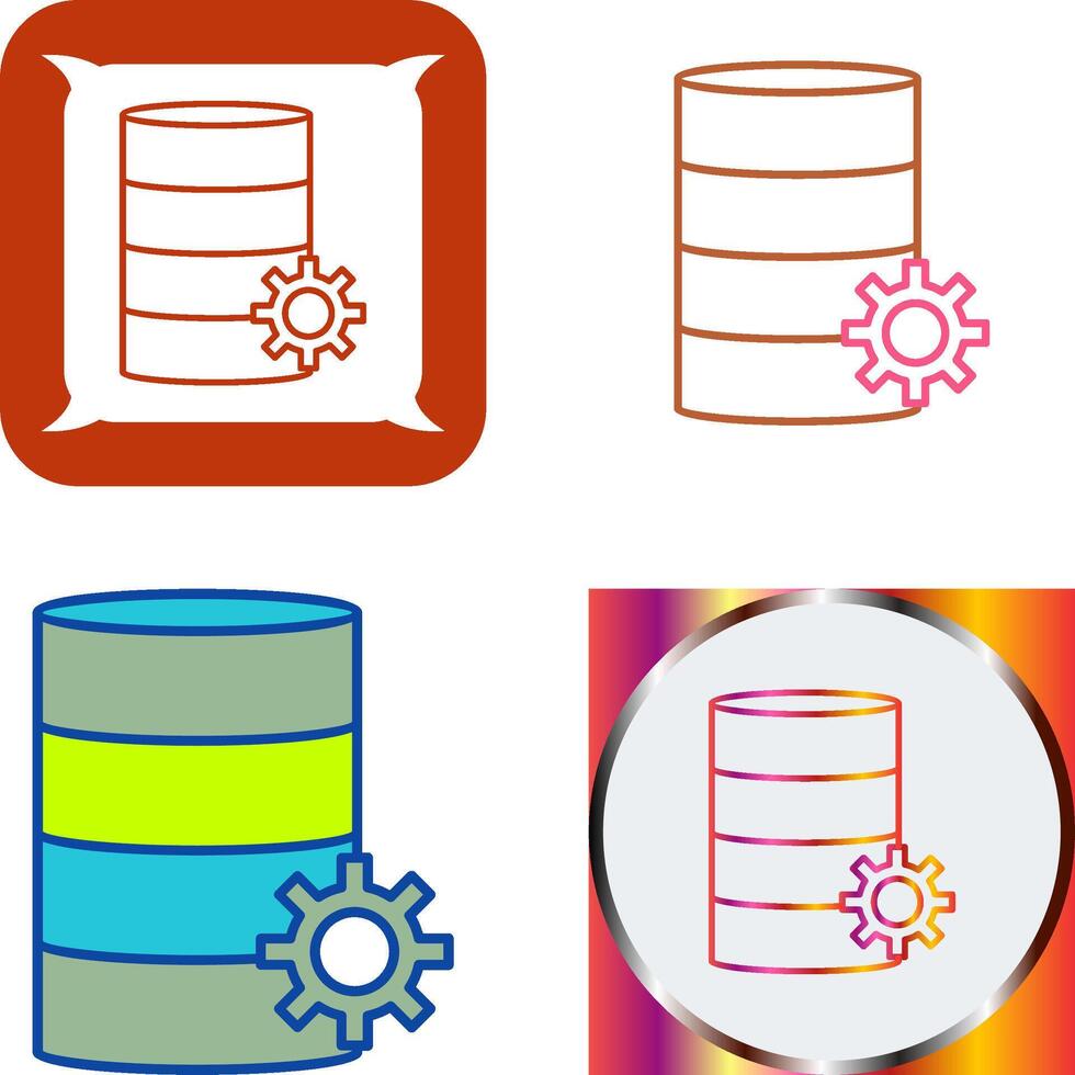 Unique Database Management Icon Design vector
