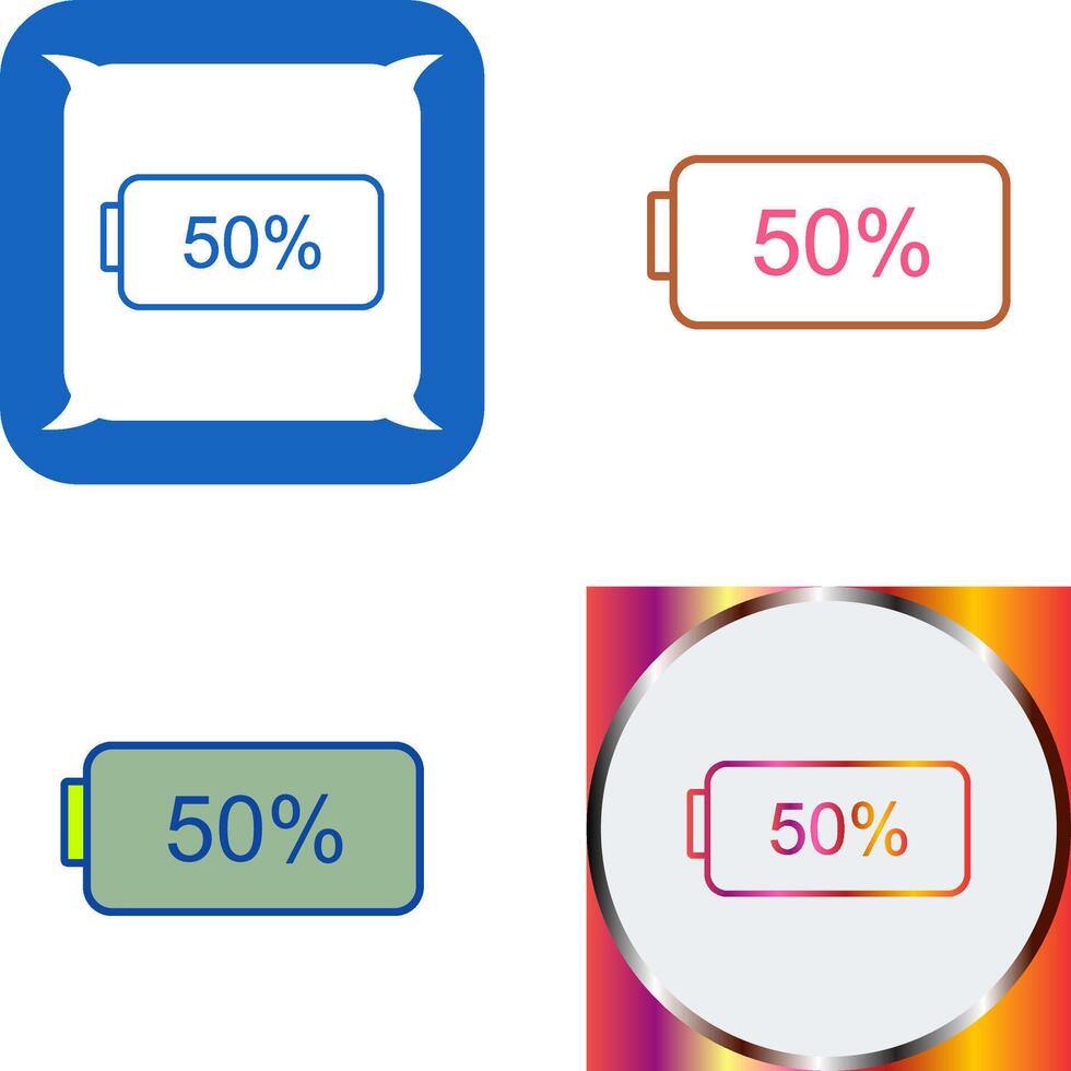 Unique Half Battery Icon Design vector