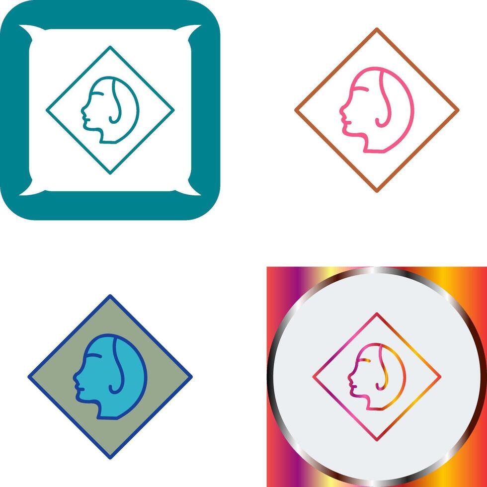 Painting of Woman Icon Design vector