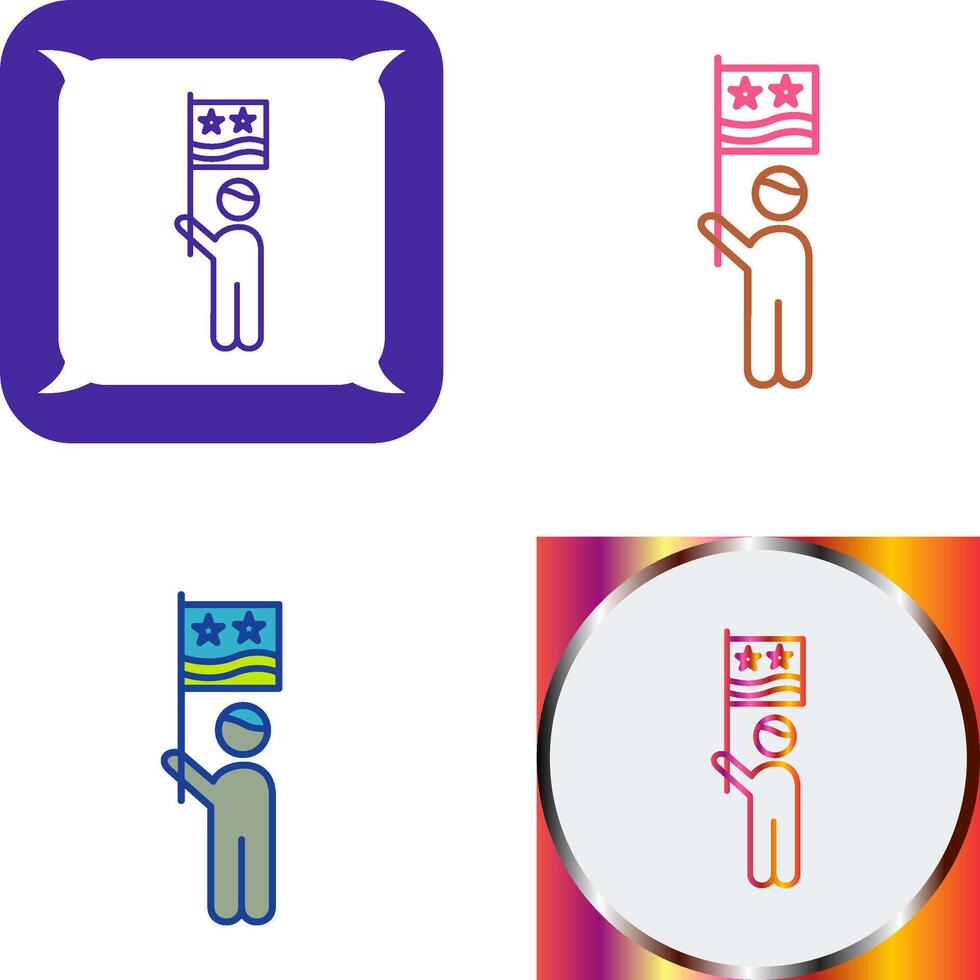 Raising Flag Icon Design vector