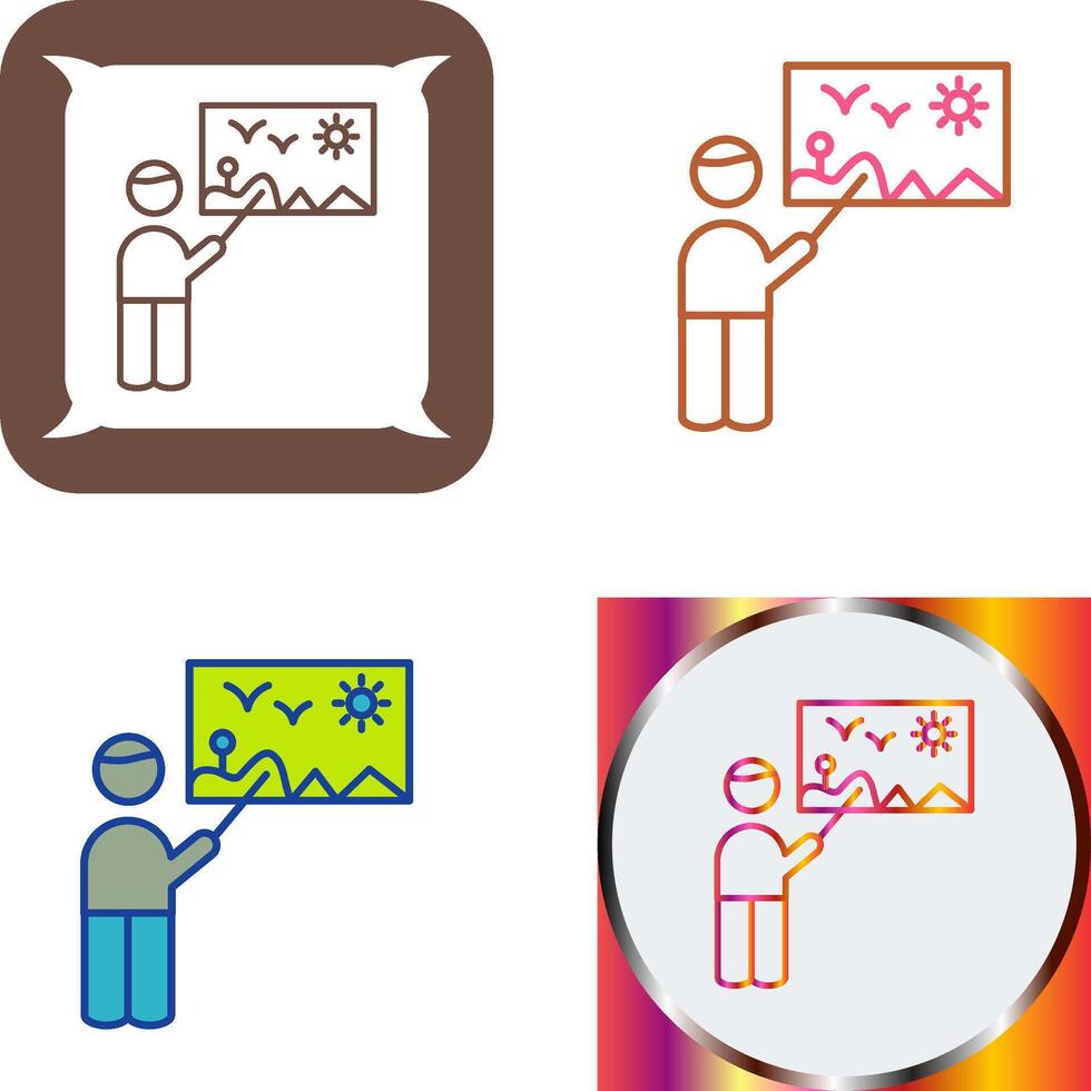 Art Museum Guide Icon Design vector