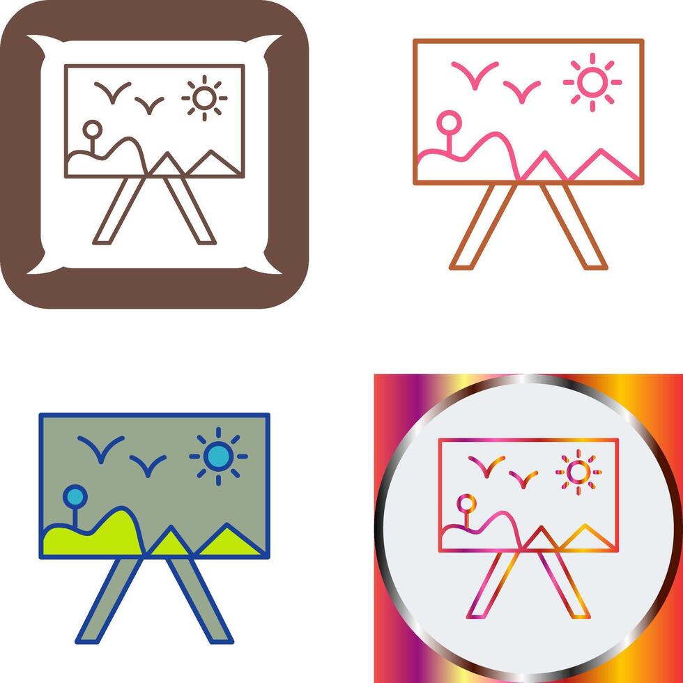 Painting of Canvass Icon Design vector