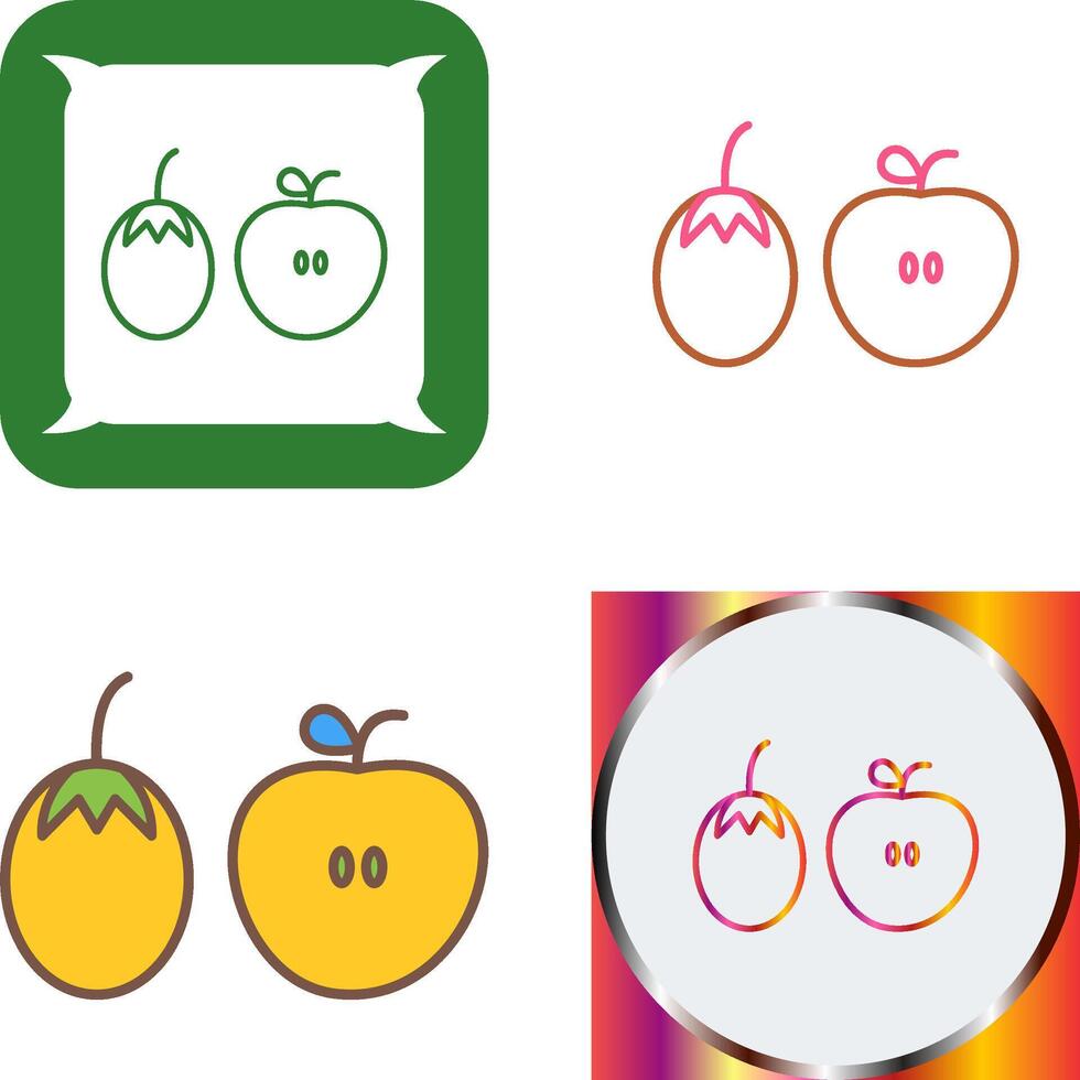 Fruits and VVegetables Icon Design vector
