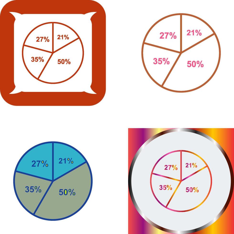 Pie Chart Icon Design vector
