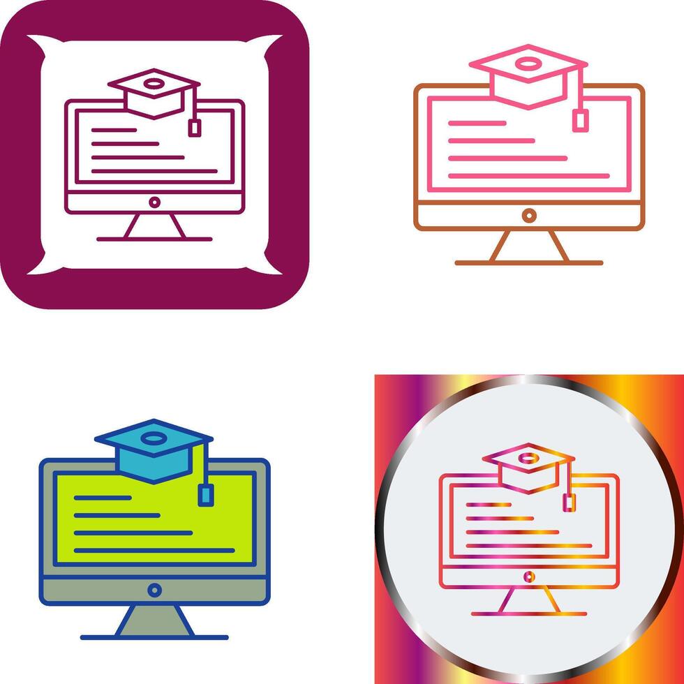 Online Learning Icon Design vector