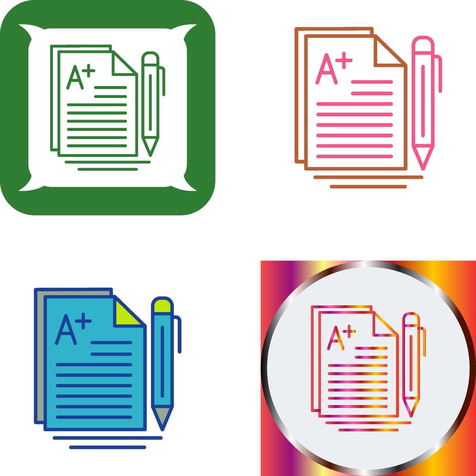 A Grade Icon Design vector