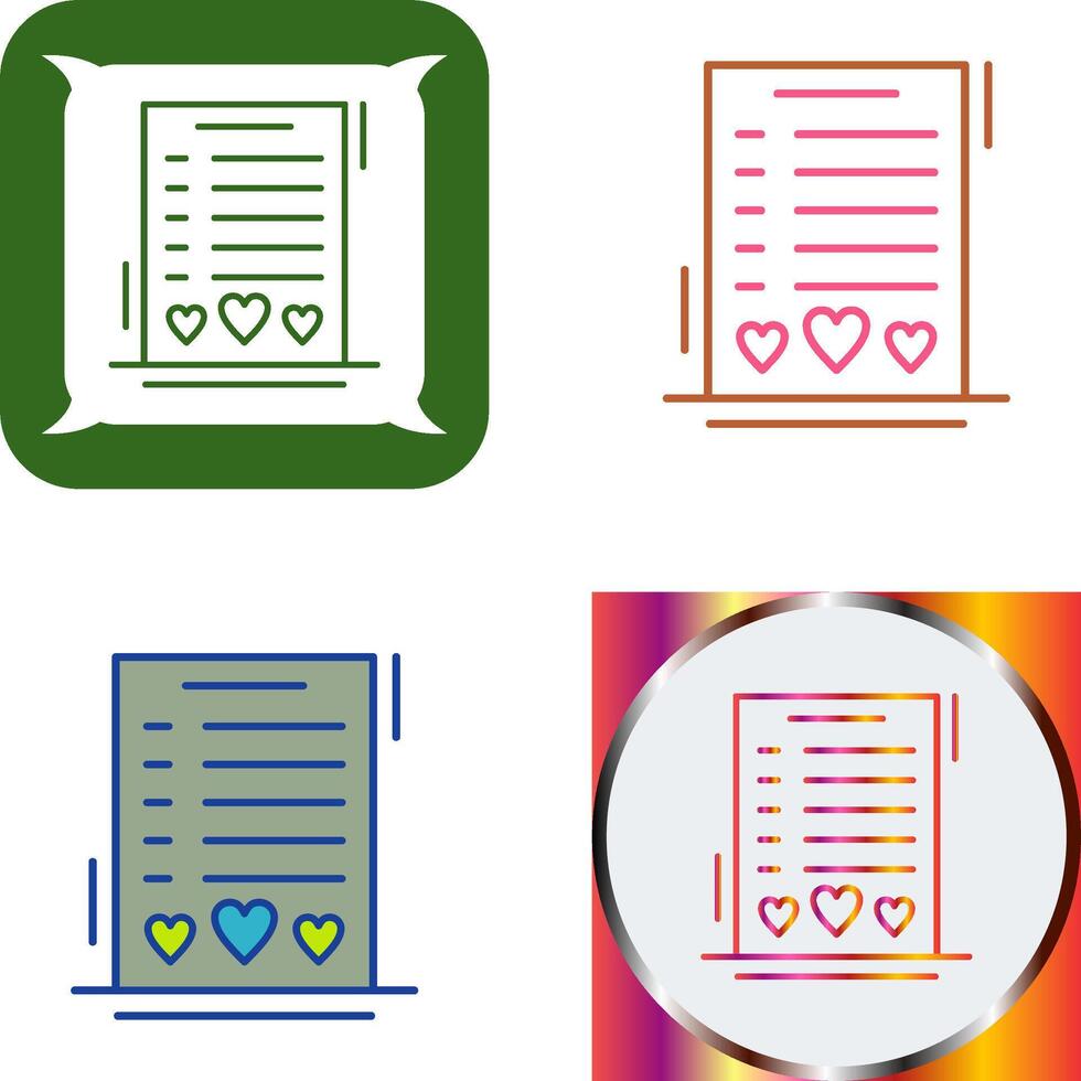 Wishlist Icon Design vector