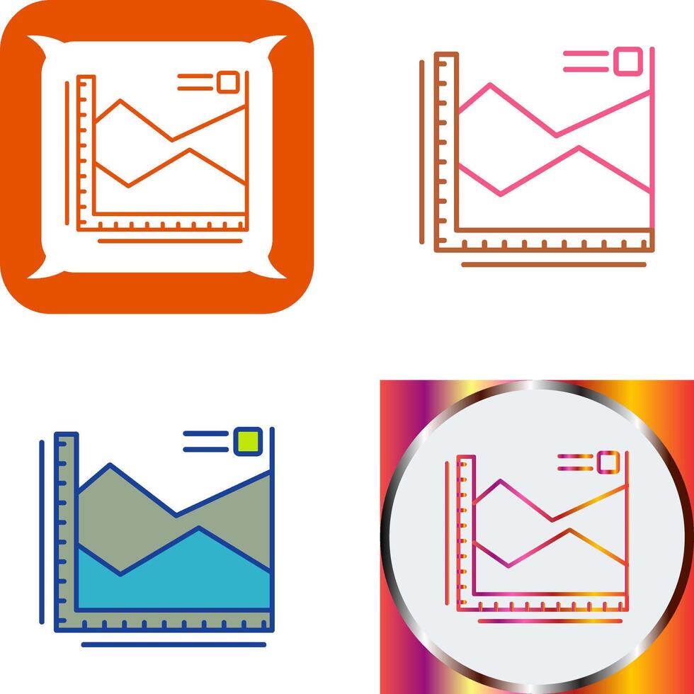Spline Chart Icon Design vector