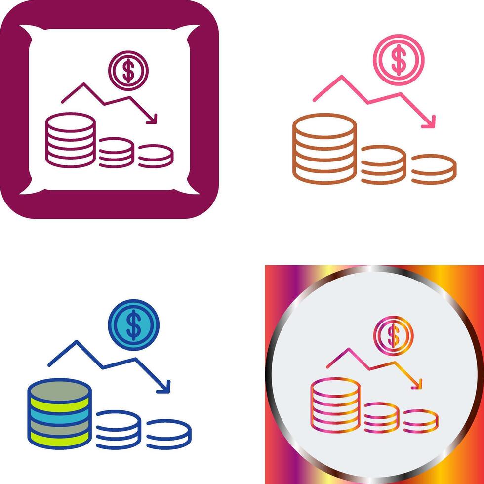 Money Loss Icon Design vector