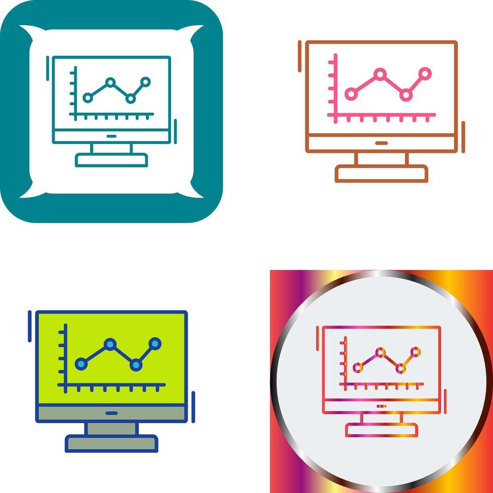 Line Chart Icon Design vector