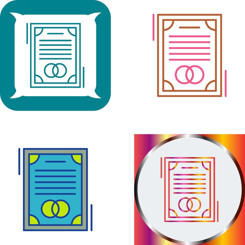 Wedding Contract Icon Design vector