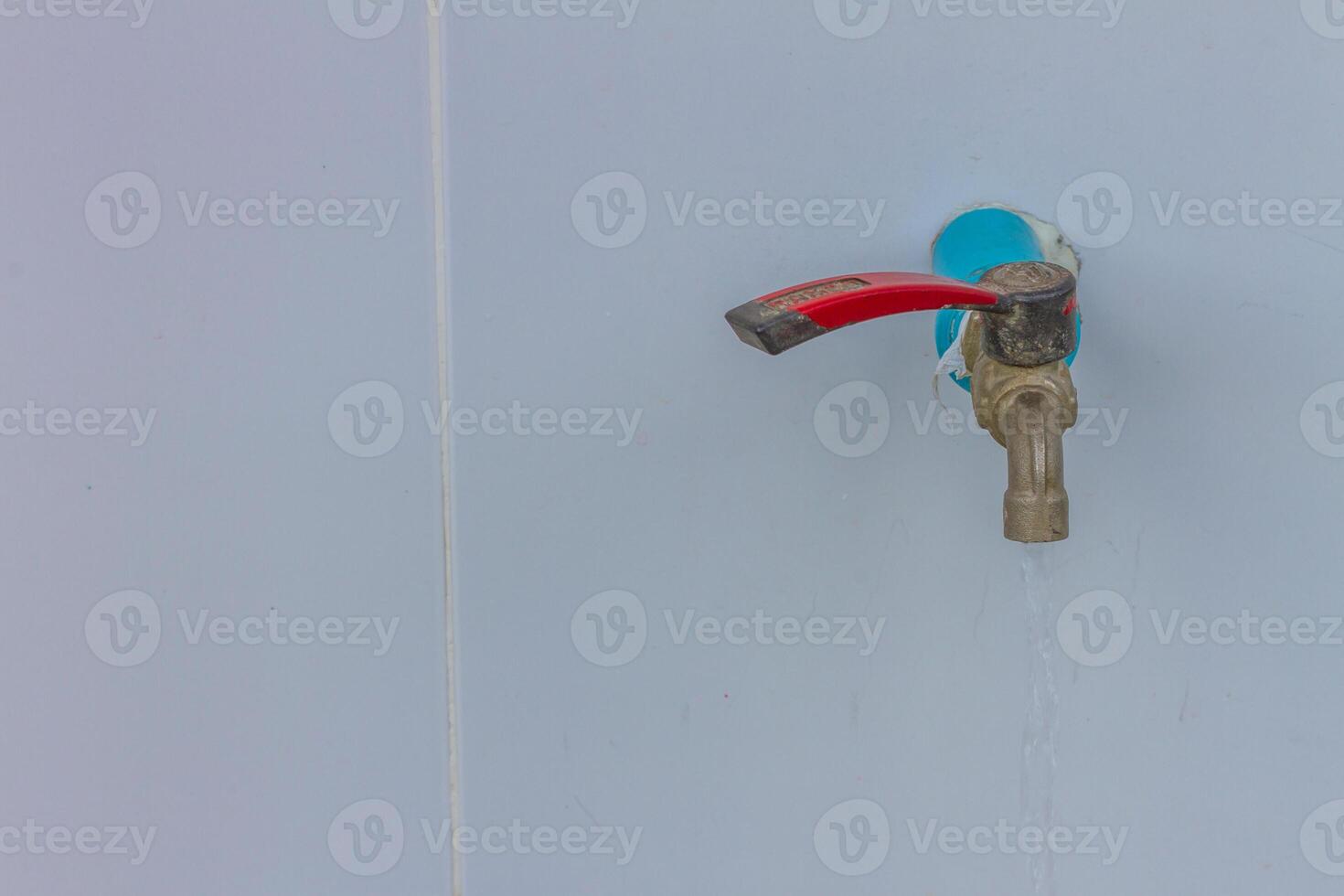 Row of dirty faucet is public property photo
