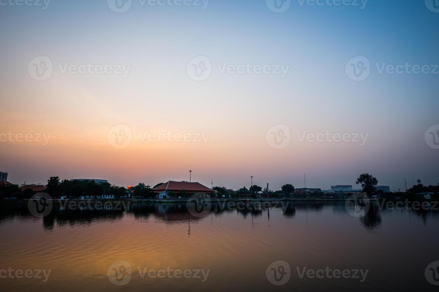 sunset of city photo