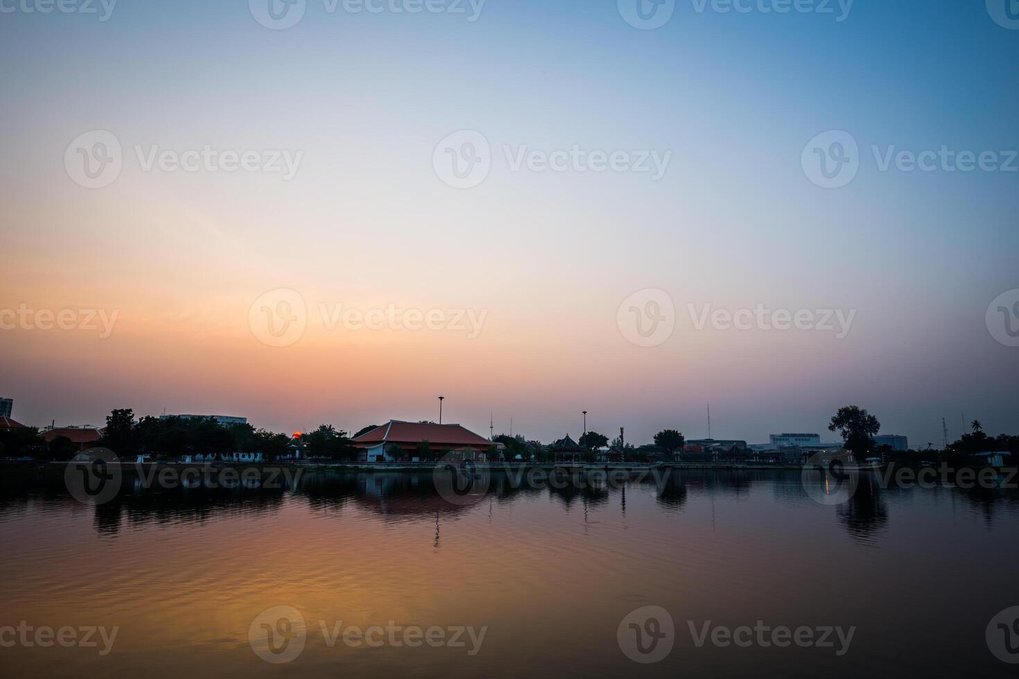 sunset of city photo