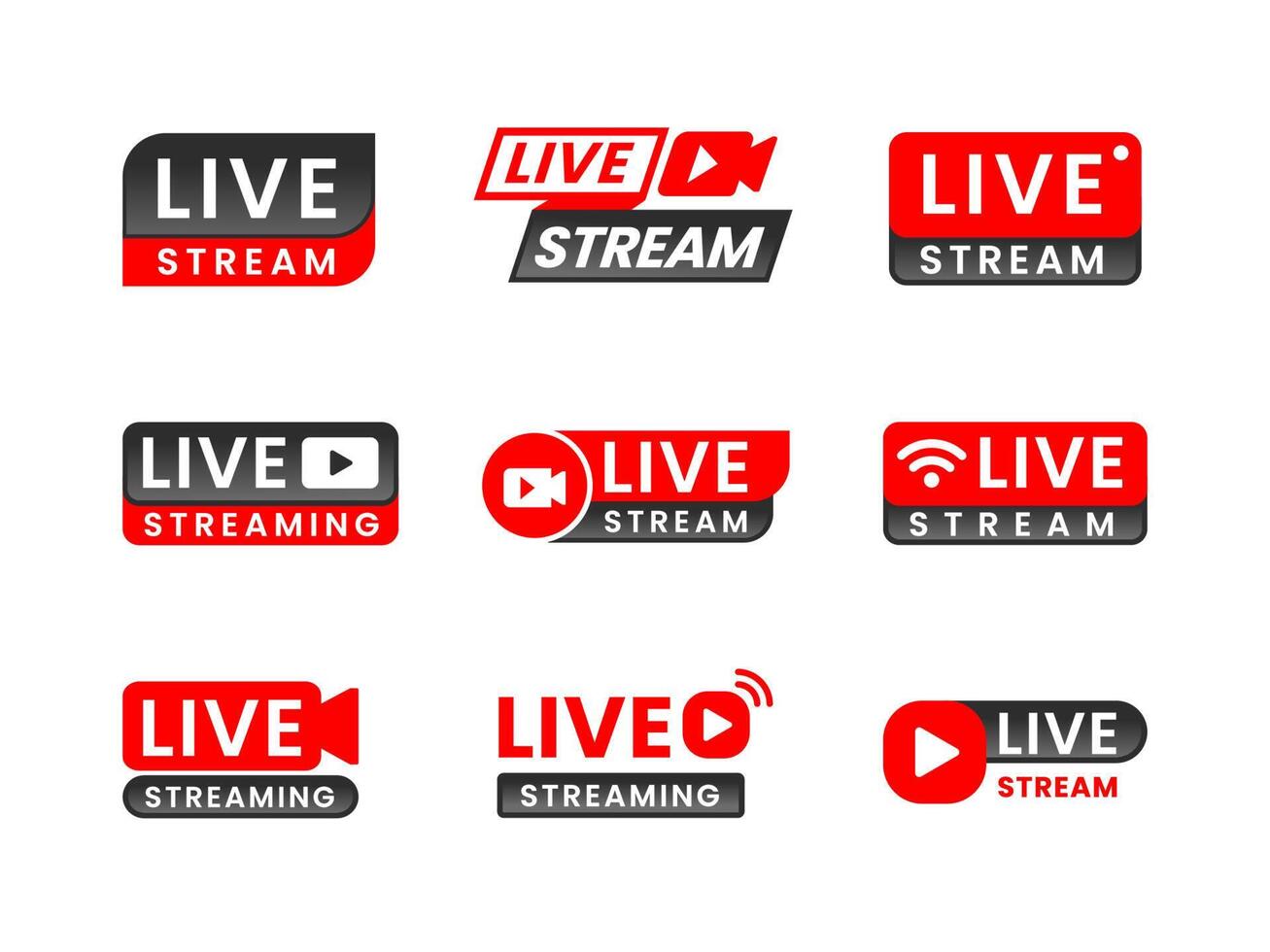 Live Streaming Label Set vector