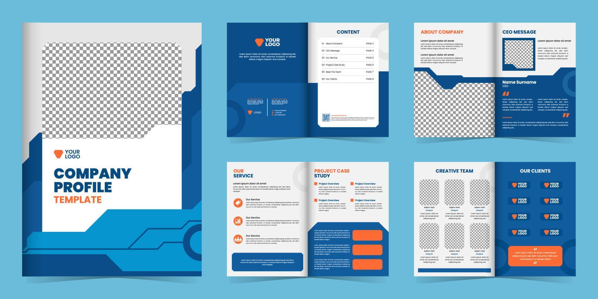 Technology Company Profile Template vector