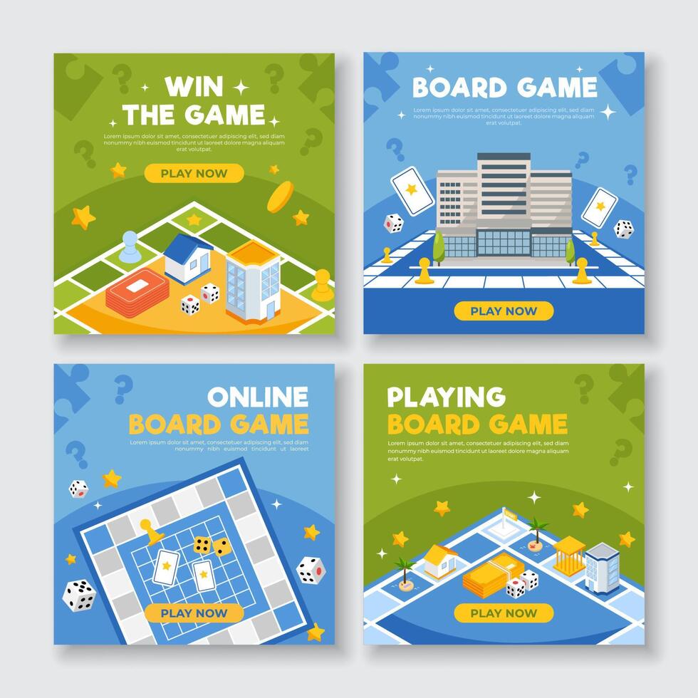 Board Game Social Media Template vector
