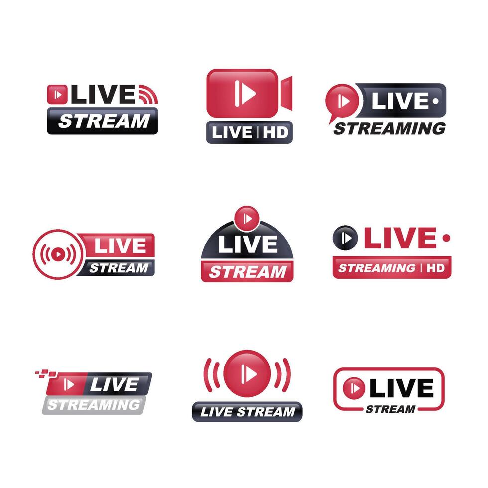 Live Stream Badge Set vector