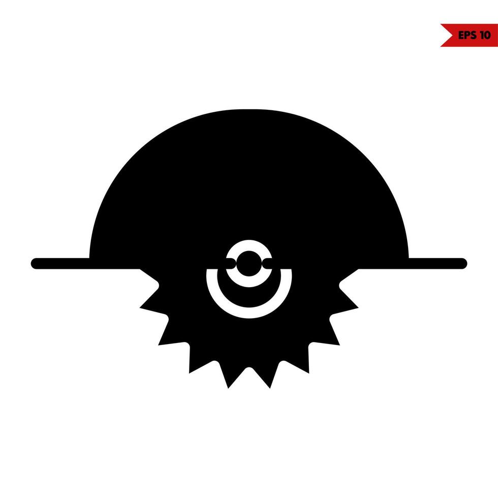 chainsaw glyph icon vector