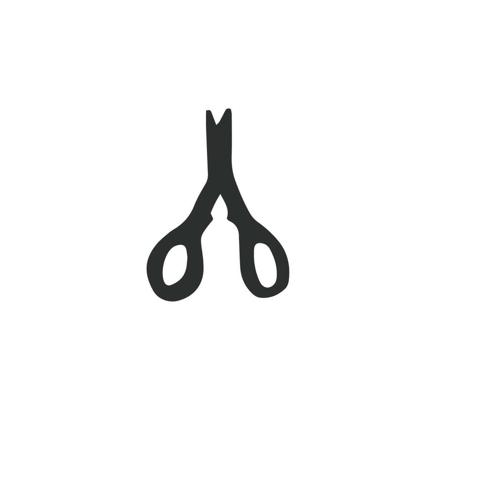 Scissor icon. Hand drawn professional pair of scissors cutting hair or needlework. Craft and scissoring flat creative scissors. Vector illustration