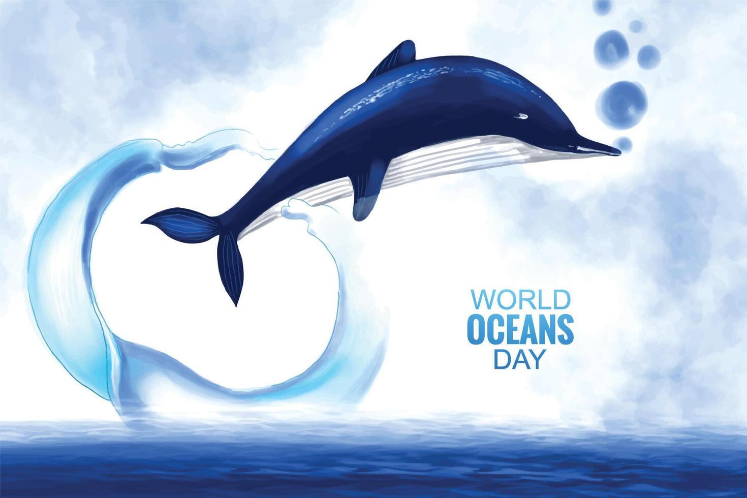 Scene of under ocean in blue background vector